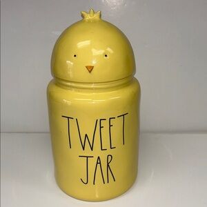 RAE DUNN 11.5” H 5 3/4” D Artisan Collection ceramic lidded  TWEET JAR